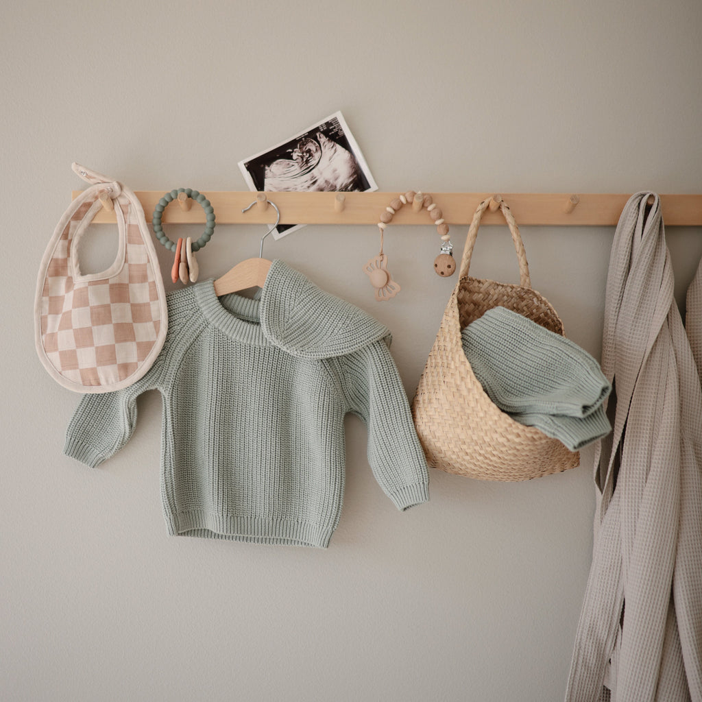 Mushie Silicone Pacifier Clip | Luna | Playroom Avenue