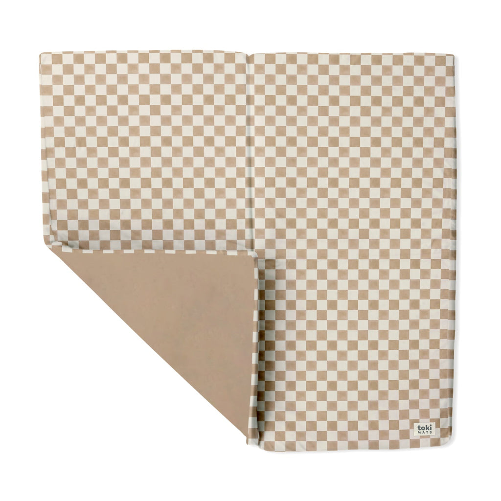 Toki Kids Checker Toffee Organic Cotton Mat Mega | Playroom Avenue
