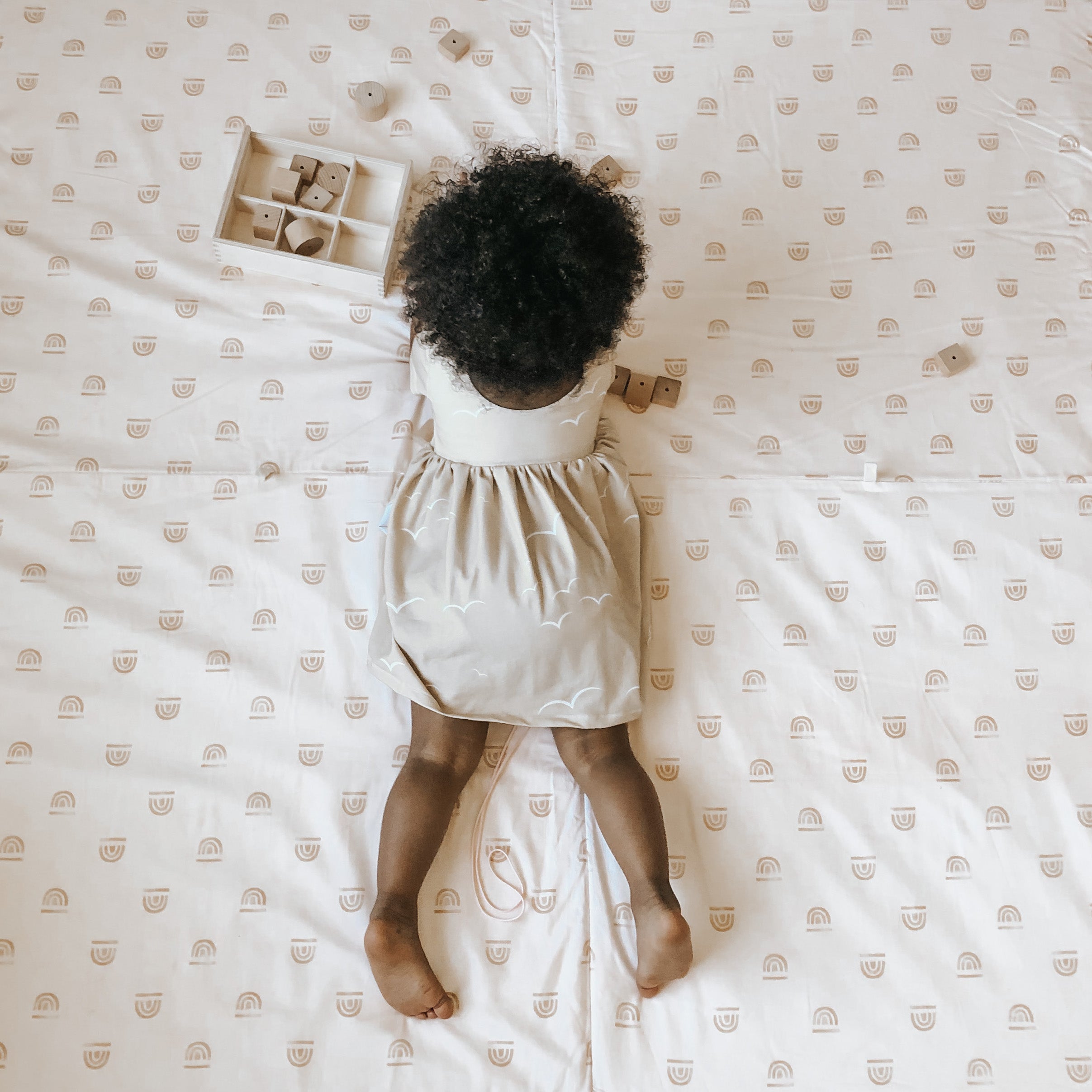 Toki Kids Rainbow Peach Organic Cotton Mat | Playroom Avenue