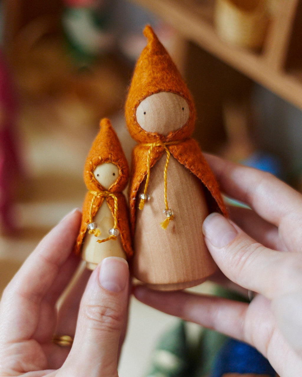 Wonderheart Mini Orange Wooden Gnome | Playroom Avenue