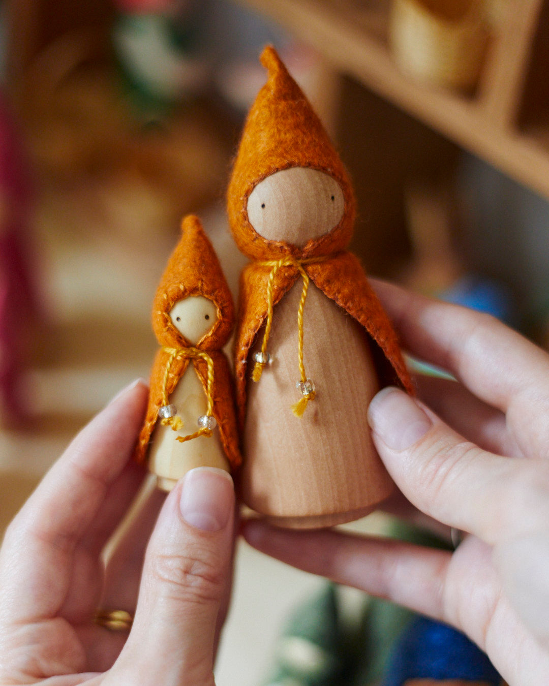 Wonderheart Mini Orange Wooden Gnome | Playroom Avenue