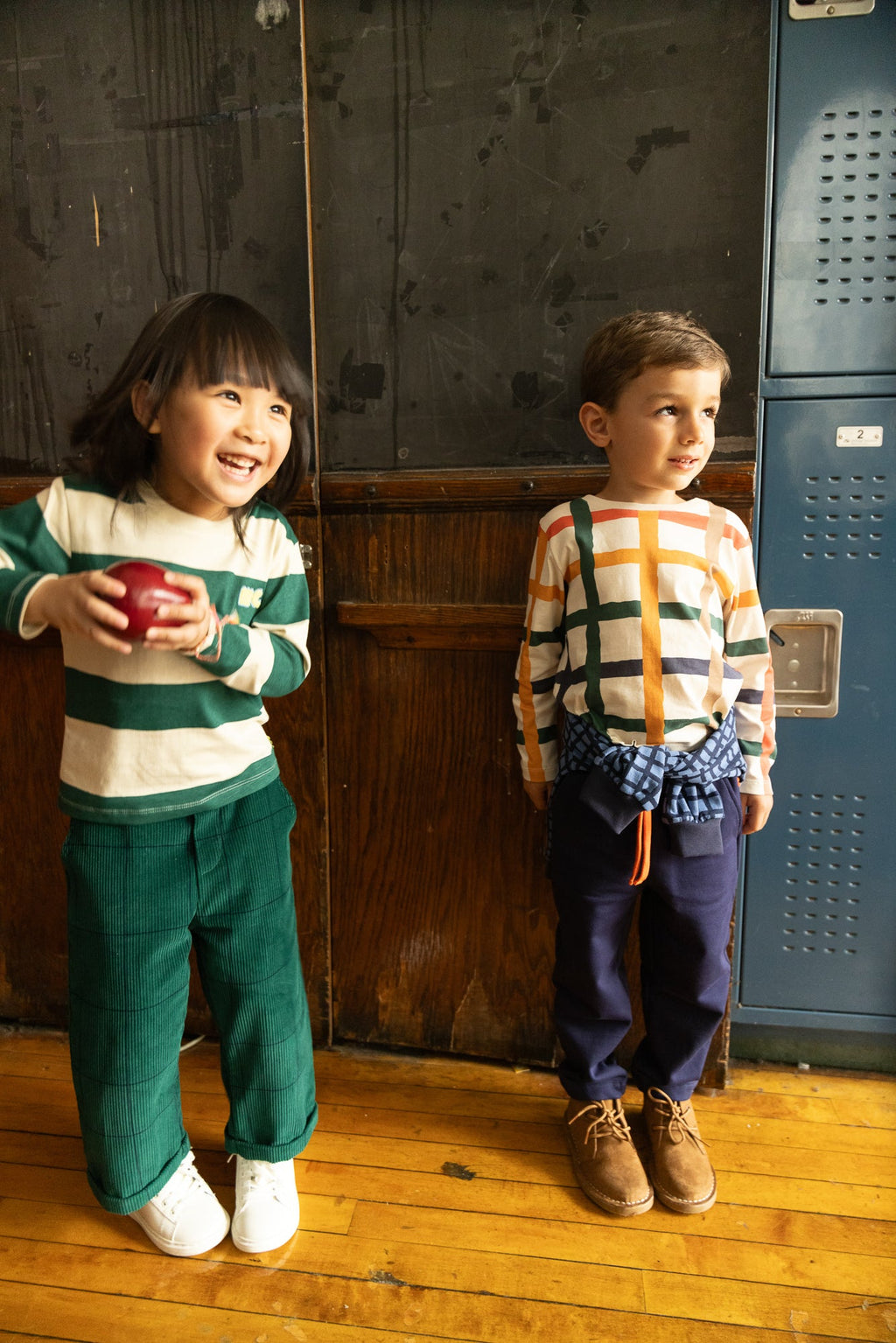 Mon Coeur Evergreen Grid Corduroy Pant | Playroom Avenue