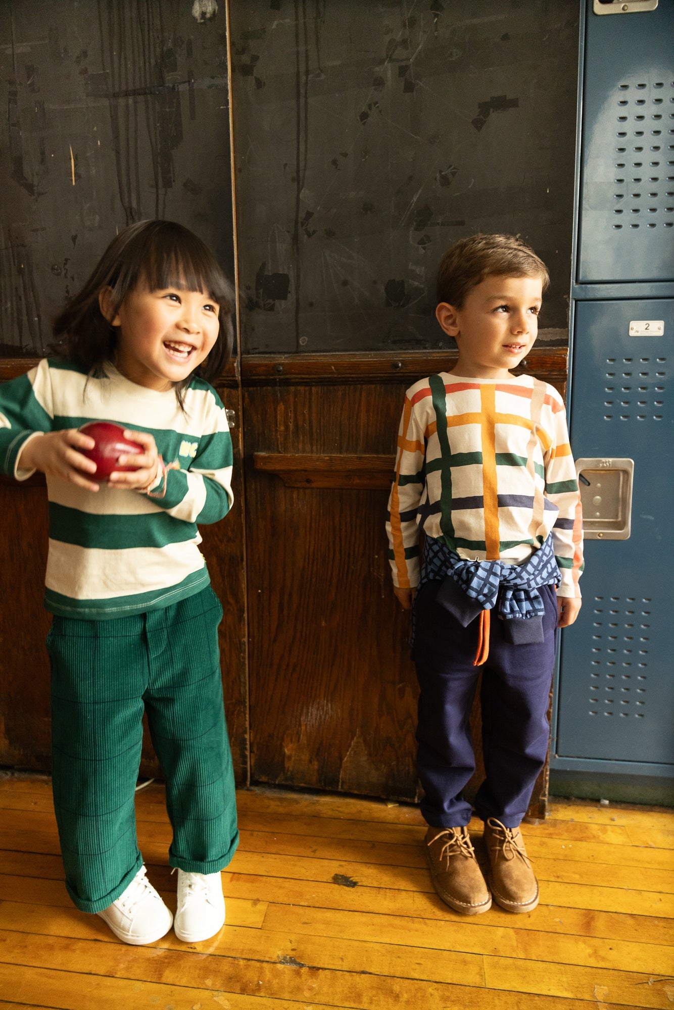 Mon Coeur Evergreen Grid Corduroy Pant | Playroom Avenue