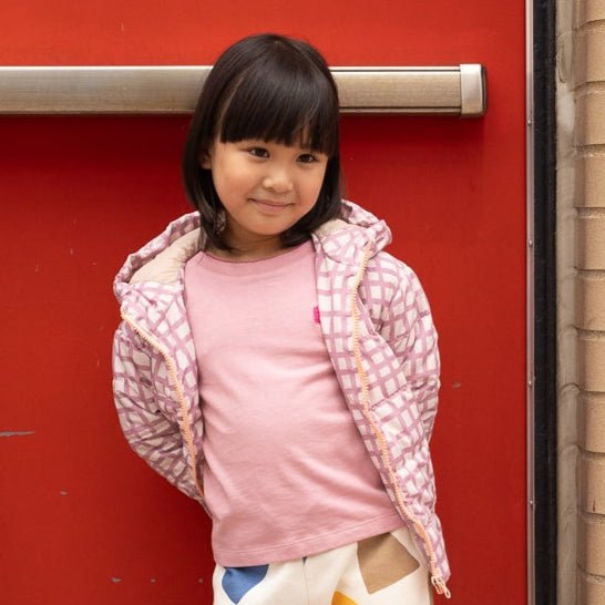 Mon Coeur Pink Grid Puffer | Playroom Avenue