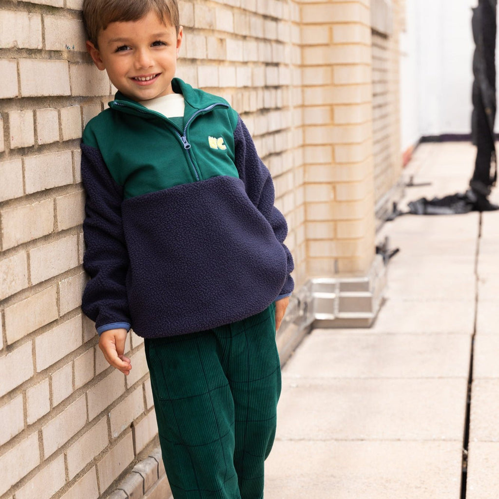 Mon Coeur Navy Sherpa Zip up | Playroom Avenue