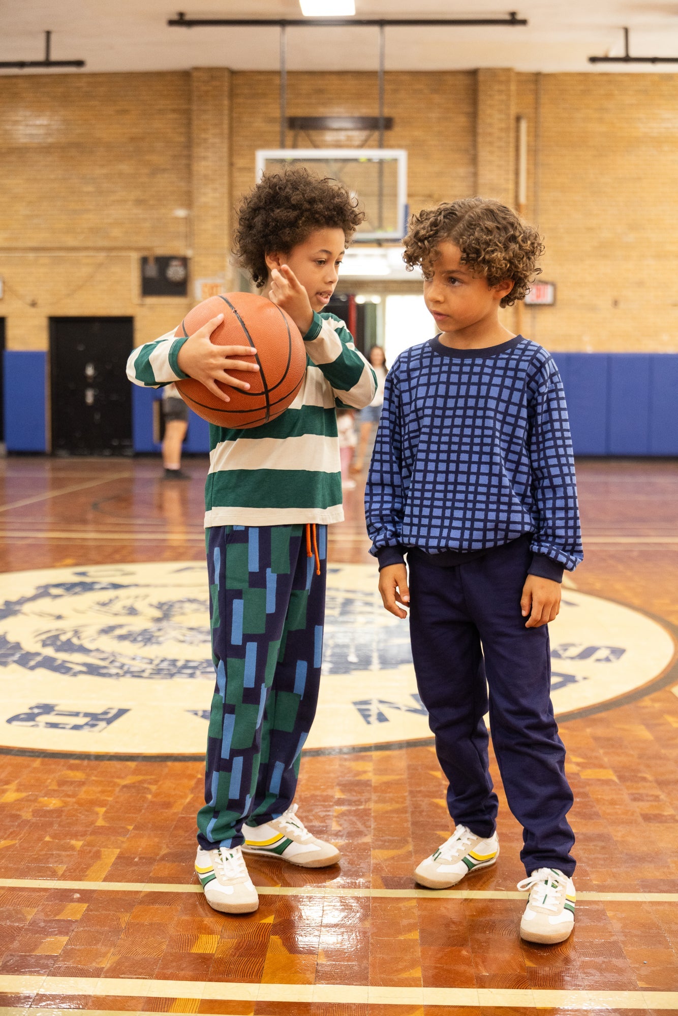 Mon Coeur Blue Grid Sweatshirt | Playroom Avenue