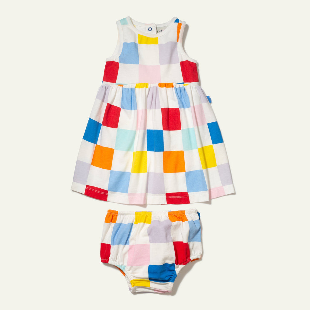 Mon Coeur Recycled Cotton Checkered Baby Tank Dress | Playroom Avenue