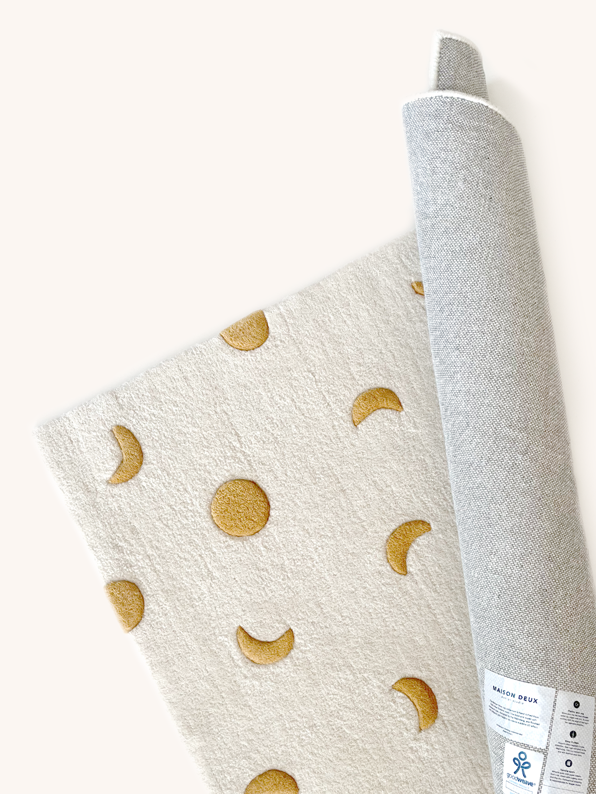 Maison Deux Rug MOONS Cream / Gold 2.6 x 3.9ft | Playroom Avenue