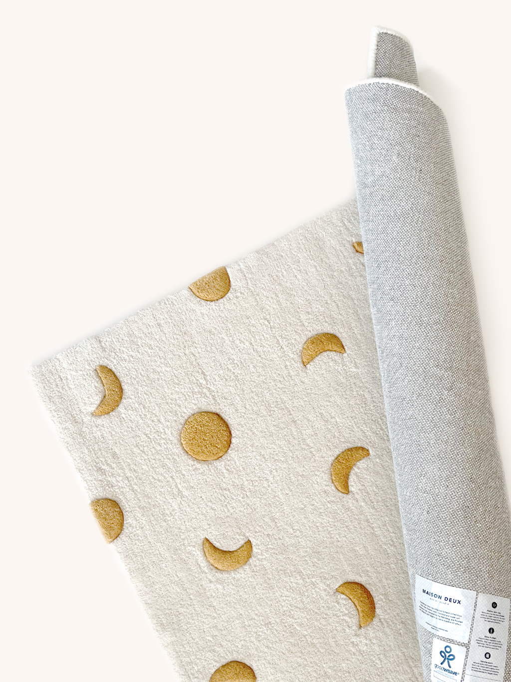 Maison Deux Rug MOONS Cream / Gold 3.9 x 5.9ft | Playroom Avenue