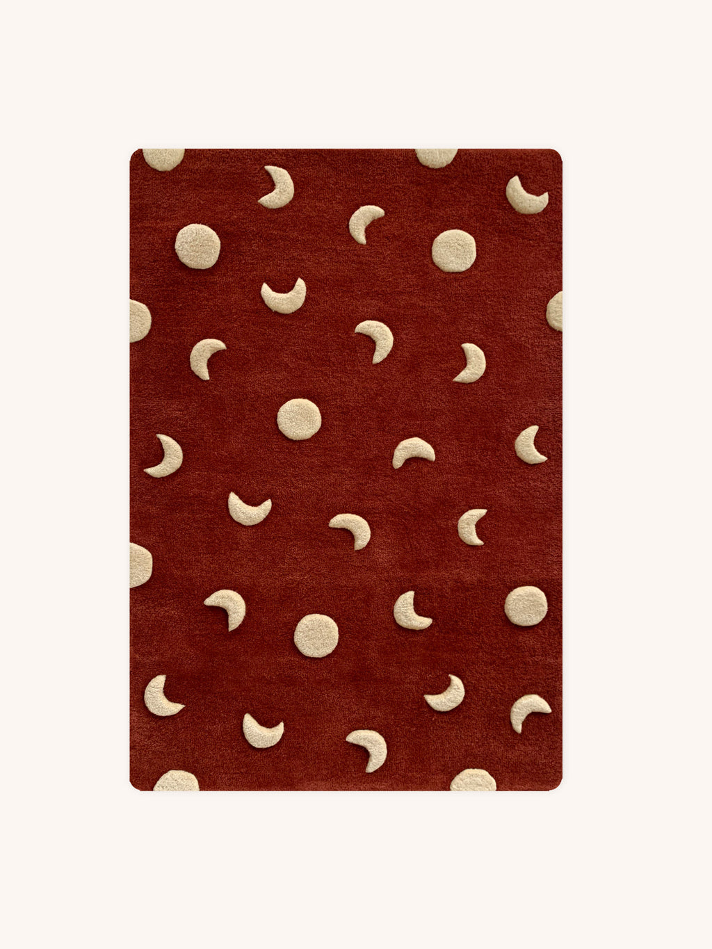 Maison Deux Rug MOONS Brick Red / Gold Print 2.6 x 3.9ft | Playroom Avenue