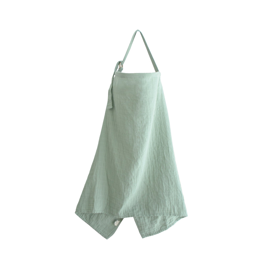 Mushie Muslin Nursing Cover Roman Green | Playroom Avenue