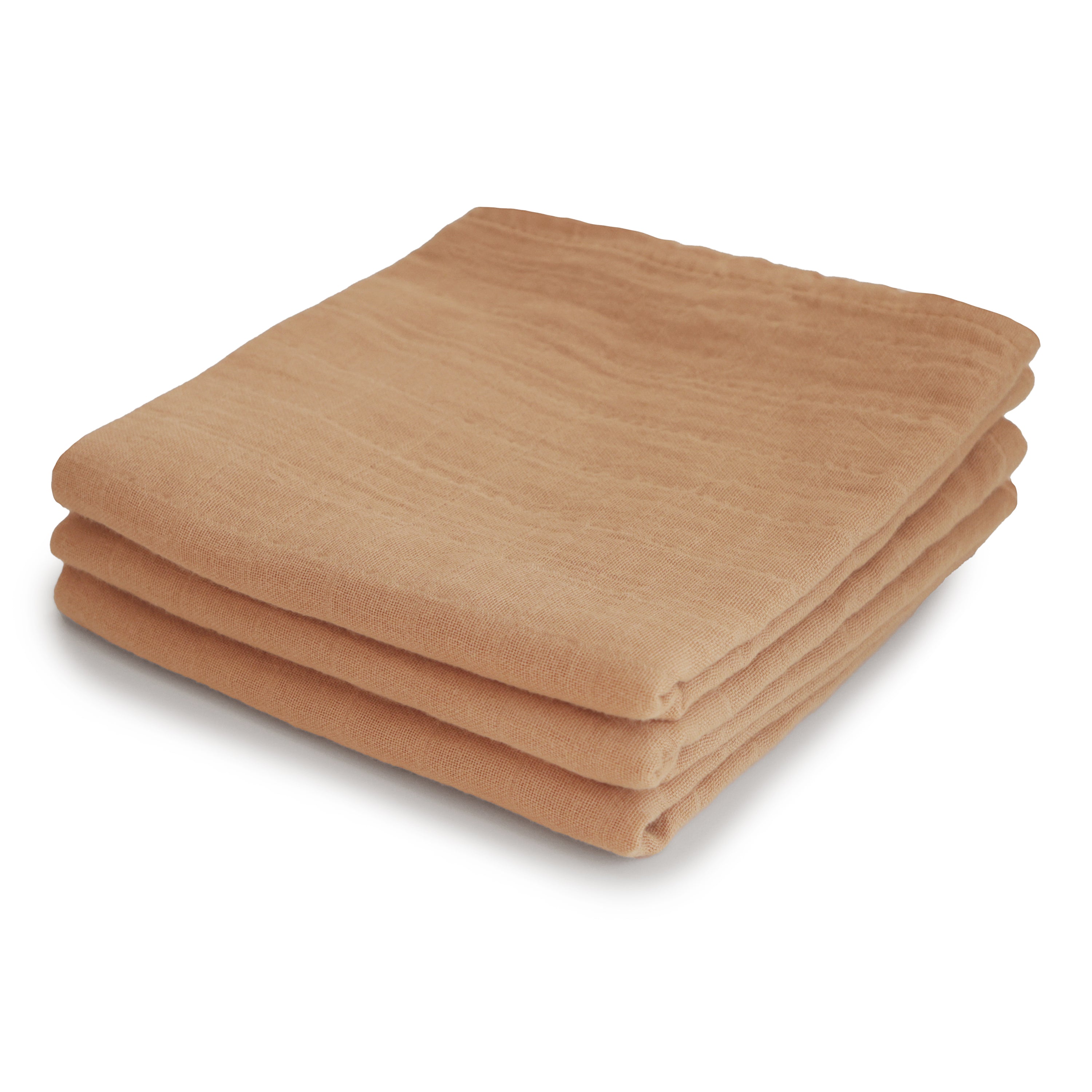 Mushie Organic Cotton Muslin Cloths 3-Pack Fall Yellow | Playroom Avenue