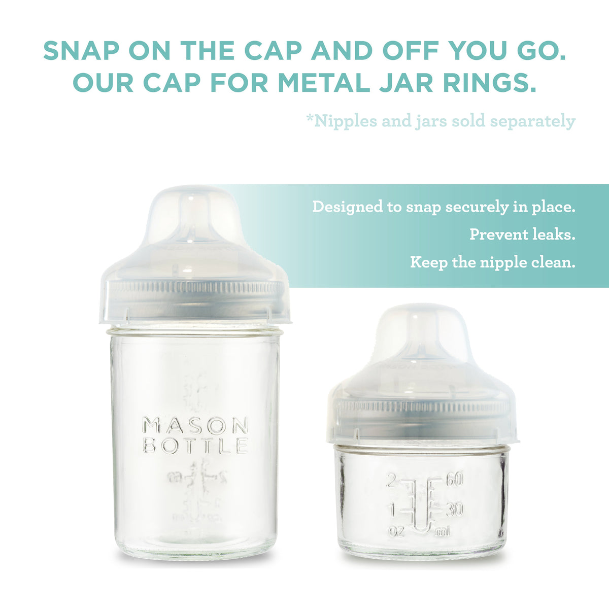 Mason Bottle Cap for Metal Mason Jar Rings | Playroom Avenue