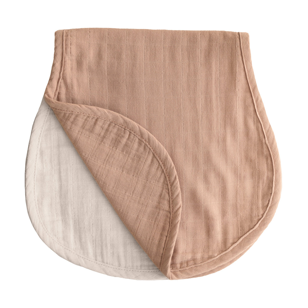 Mushie Organic Cotton Muslin Burp Cloth 2-Pack Natural Fog | Playroom Avenue