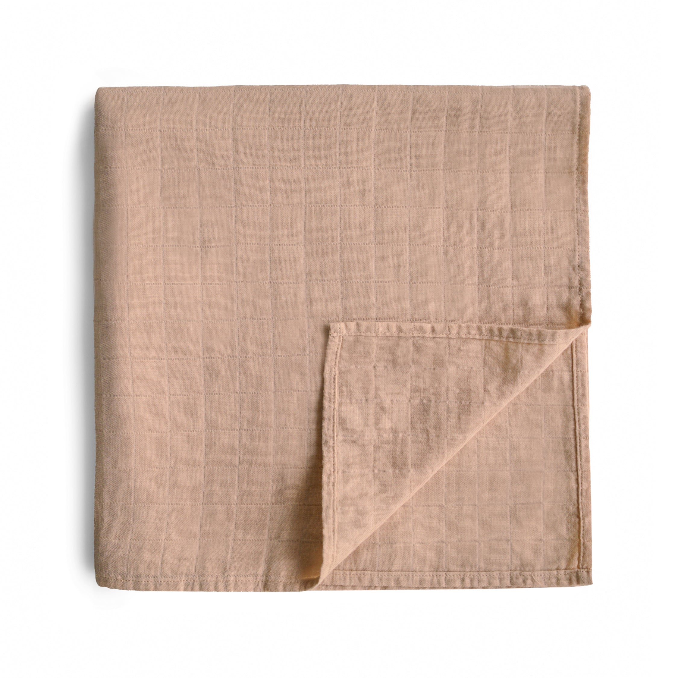 Mushie Organic Cotton Muslin Swaddle Blanket Natural | Playroom Avenue