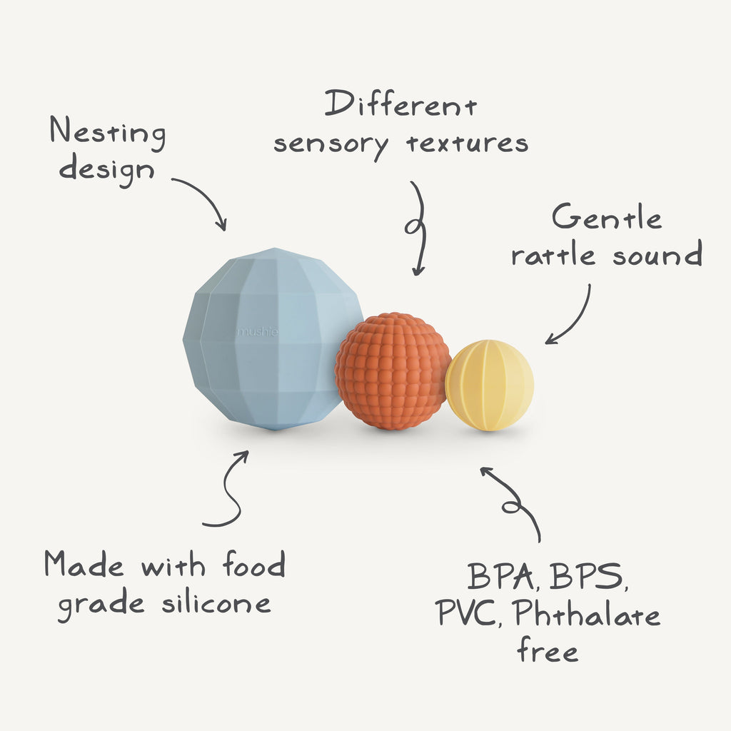 Mushie Nesting Spheres Sensory Toy | Playroom Avenue