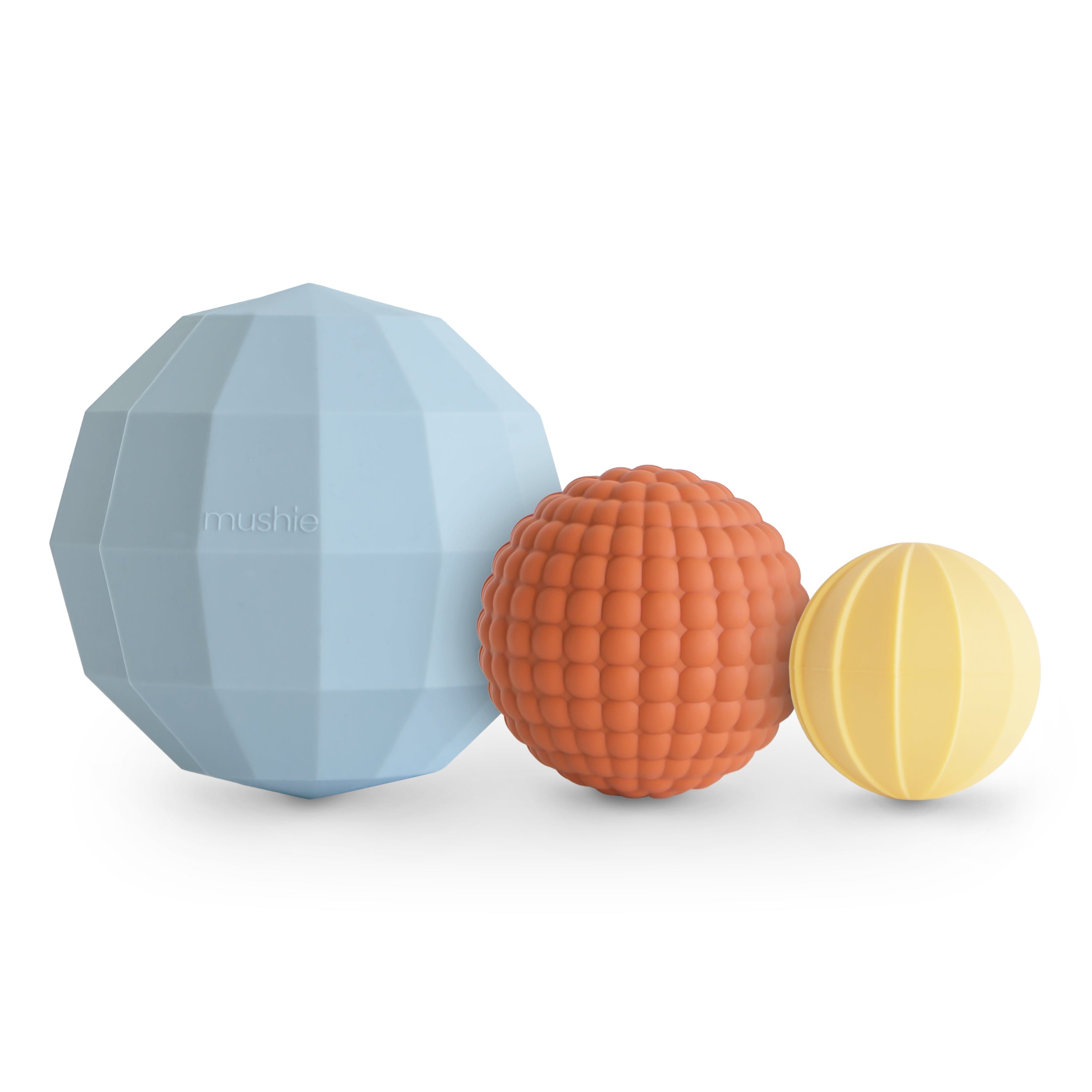 Mushie Nesting Spheres Sensory Toy Powder Blue | Playroom Avenue