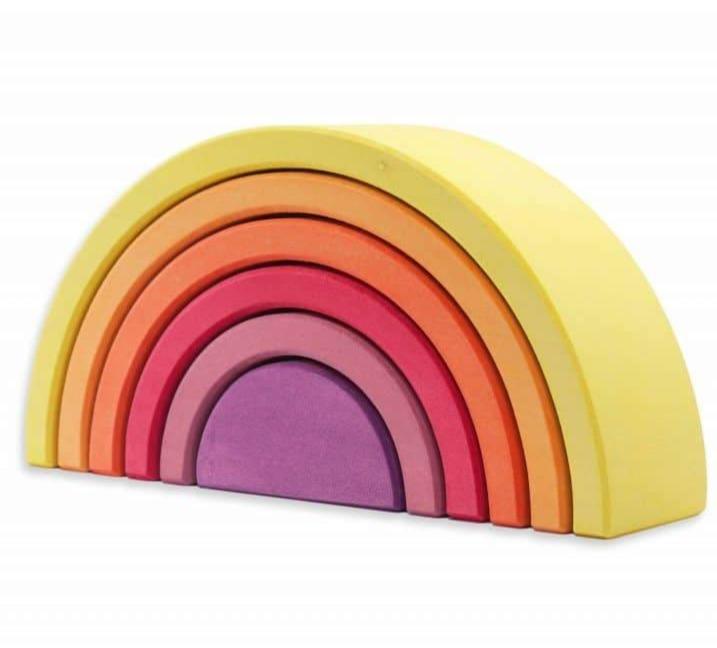 Ocamora 6 Piece Wooden Rainbow Stacker (YELLOW)