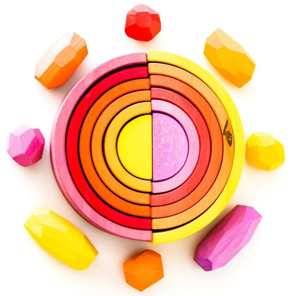 Ocamora 6 Piece Wooden Rainbow Stacker (YELLOW)