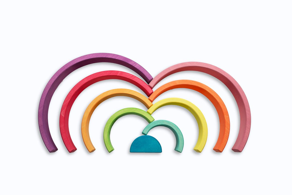Ocamora 9 Piece Wooden Rainbow Stacker (PINK)