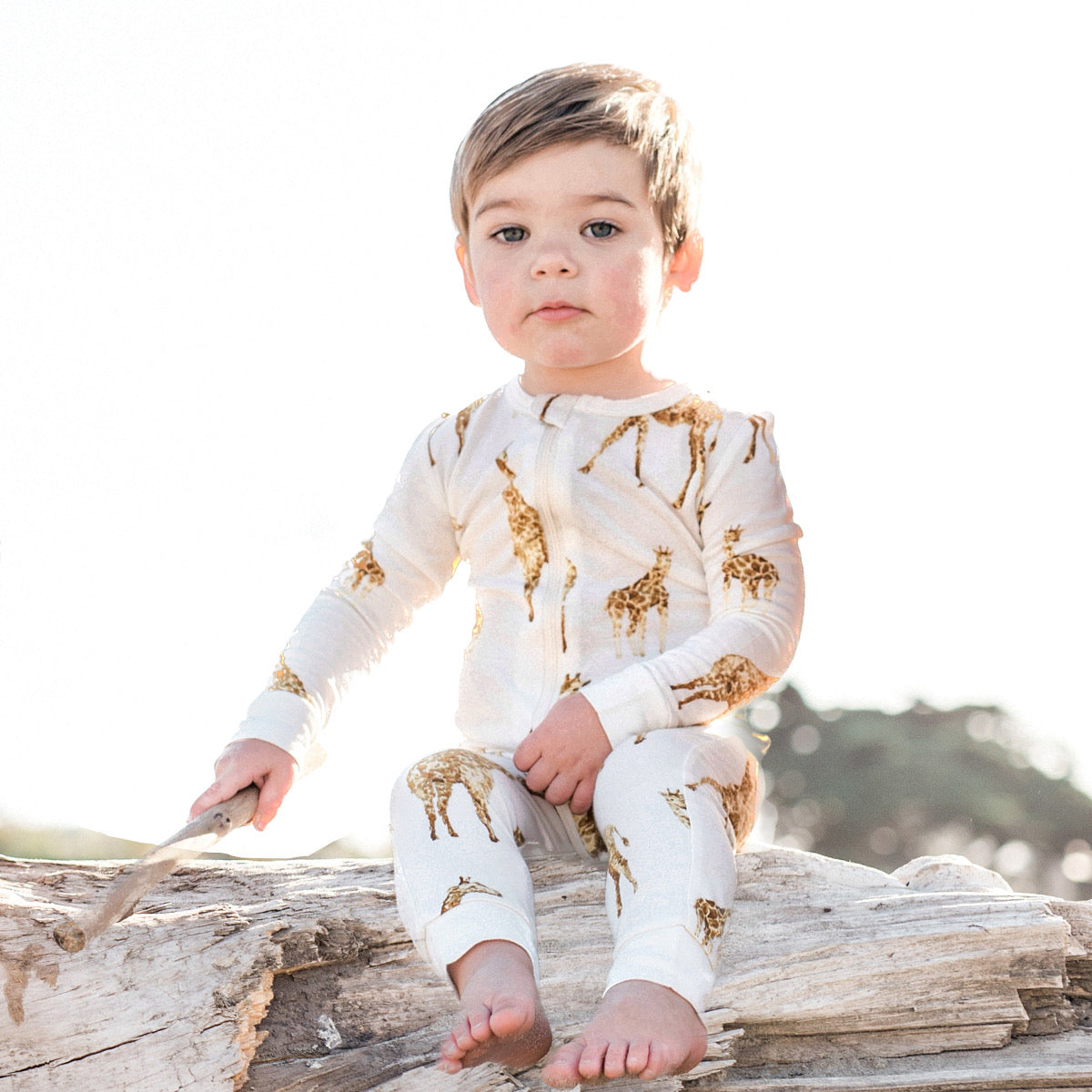 Milkbarn Goose Luxe Stretch Zipper Pajama | Playroom Avenue