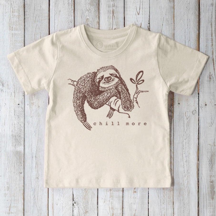 Uni-T "Chill More" Sloth T-Shirt for Kids Ivory | Playroom Avenue