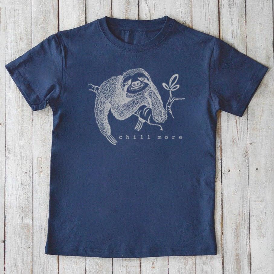 Uni-T "Chill More" Sloth T-Shirt for Kids Navy | Playroom Avenue