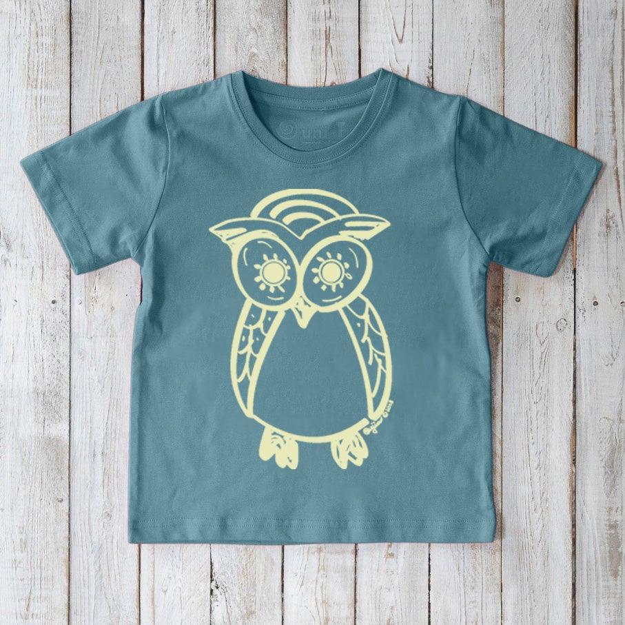 Uni-T Owl T-Shirt for Kids Marine Blue | Playroom Avenue