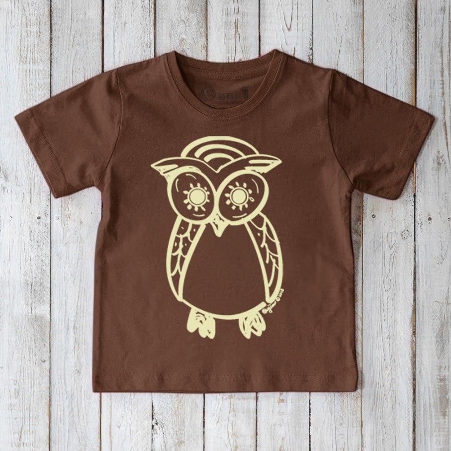 Uni-T Owl T-Shirt for Kids Chocolate | Playroom Avenue