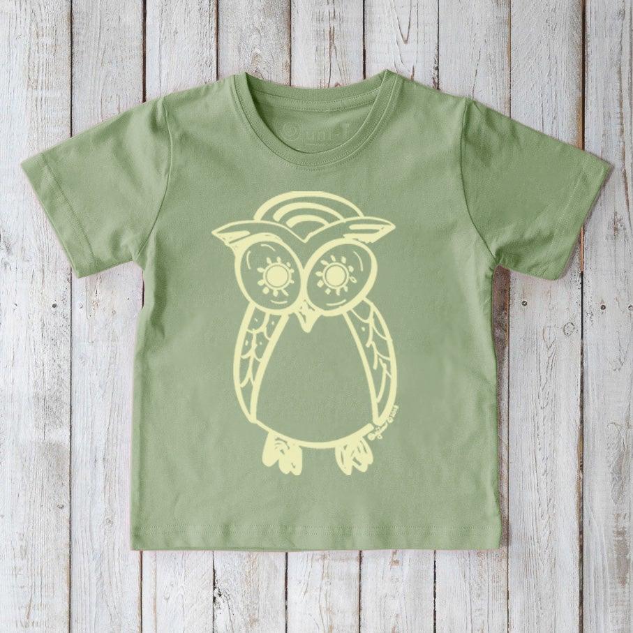 Uni-T Owl T-Shirt for Kids Sage | Playroom Avenue