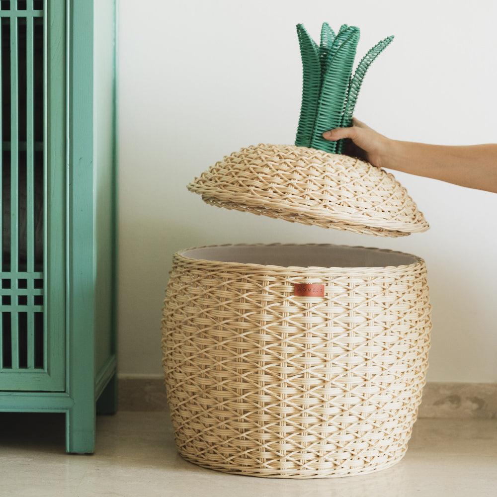 Momiji Pineapple Storage Basket Large - Natural | Playroom Avenue