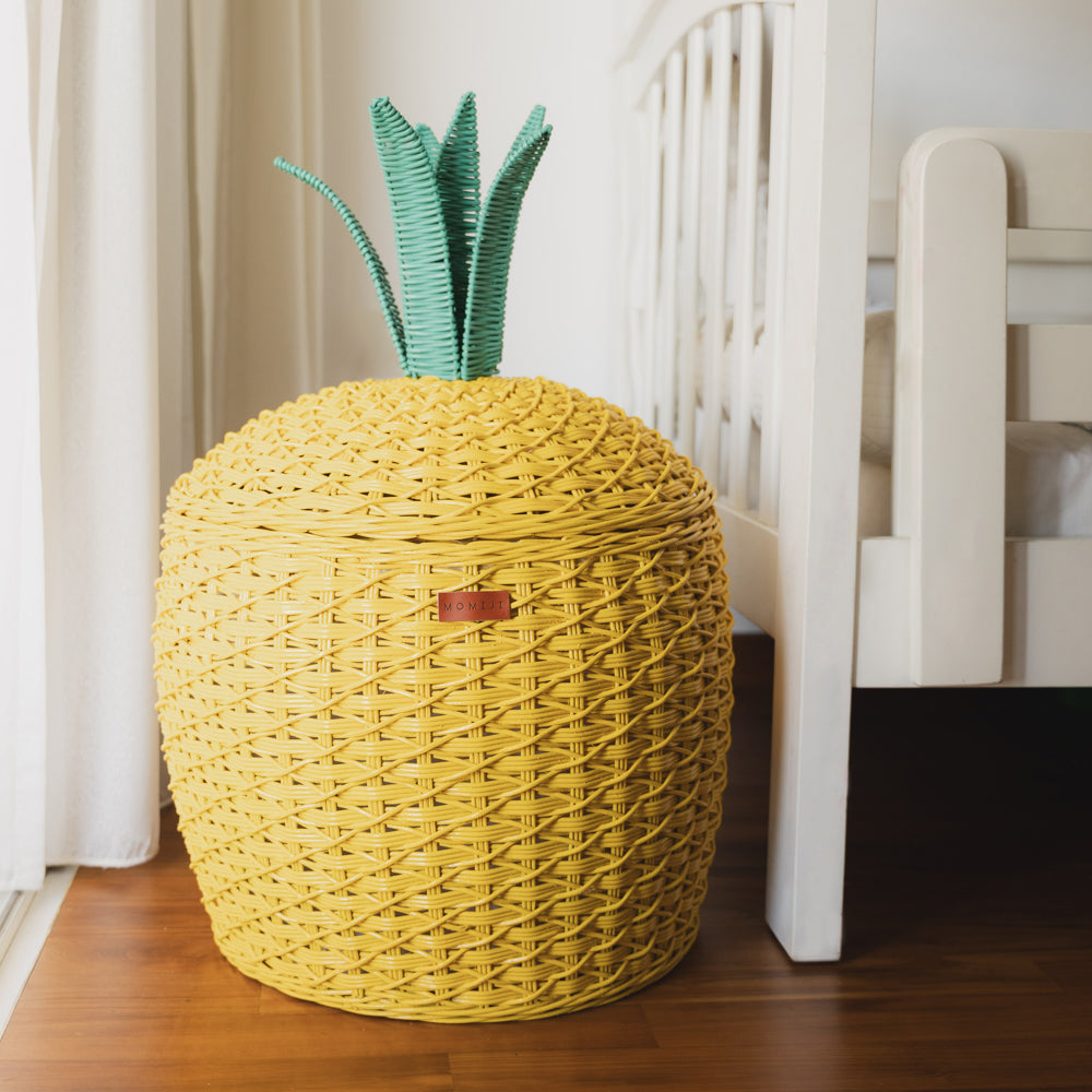 Momiji Pineapple Storage Basket Large - Yellow | Playroom Avenue
