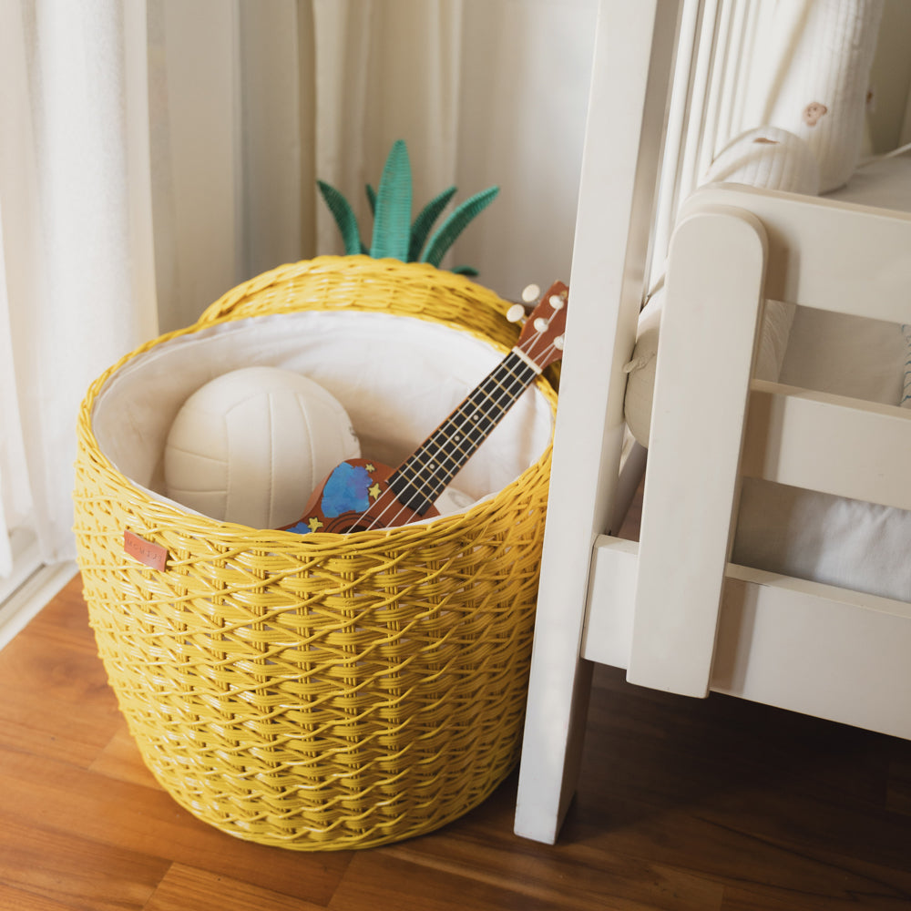 Momiji Pineapple Storage Basket Large - Yellow | Playroom Avenue