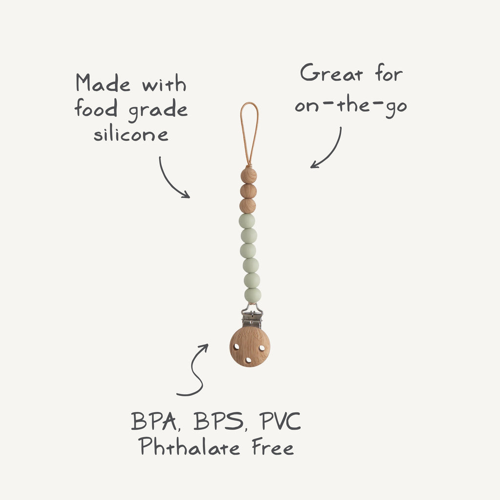 Mushie Silicone Pacifier Clip | Eva | Playroom Avenue