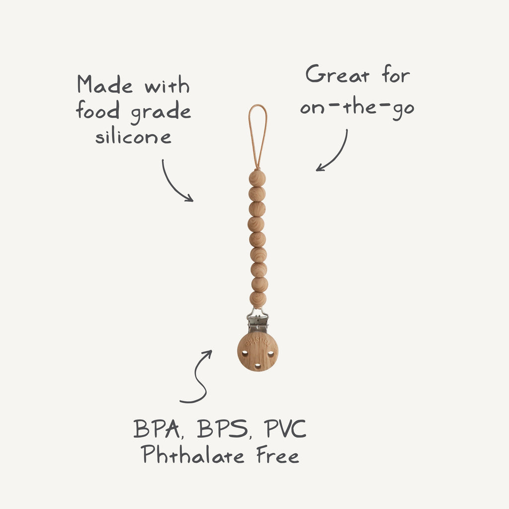 Mushie Silicone Pacifier Clip | Hera | Playroom Avenue