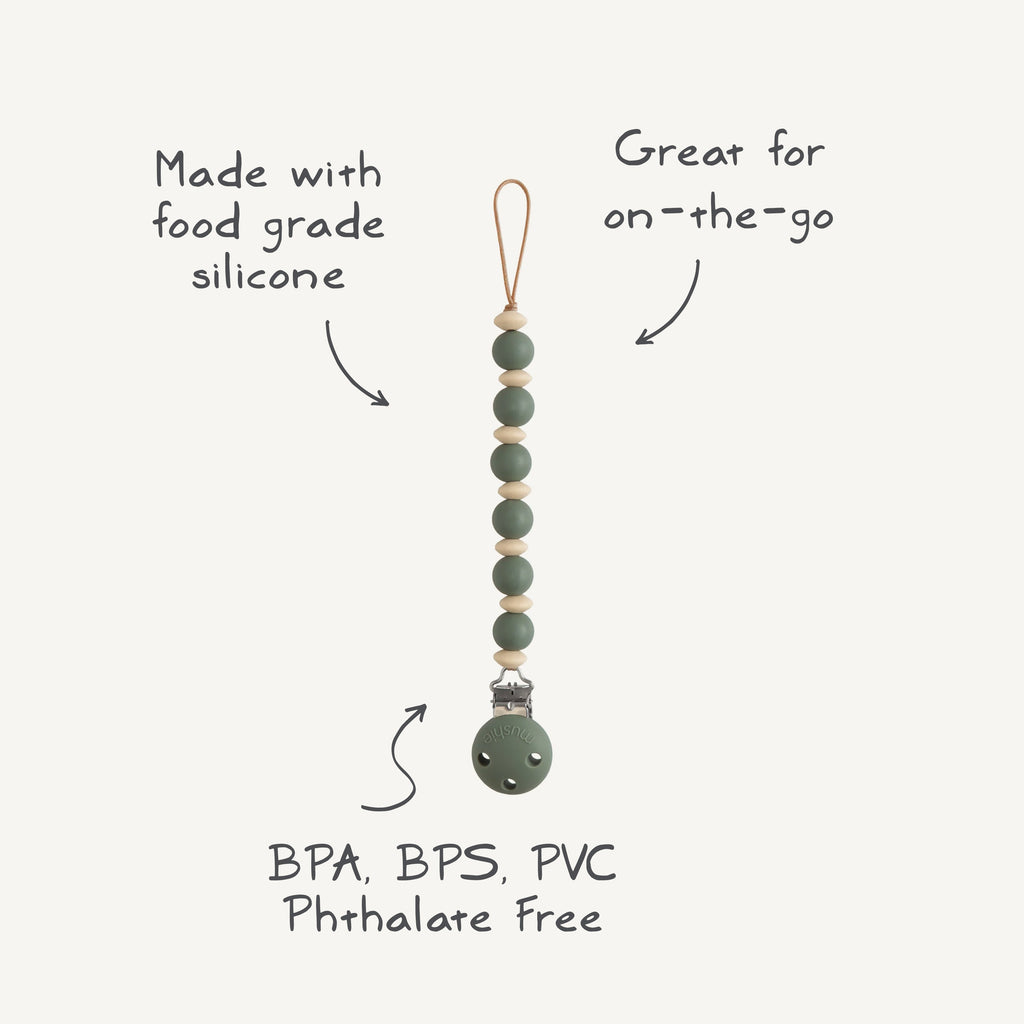 Mushie Silicone Pacifier Clip | Luna | Playroom Avenue