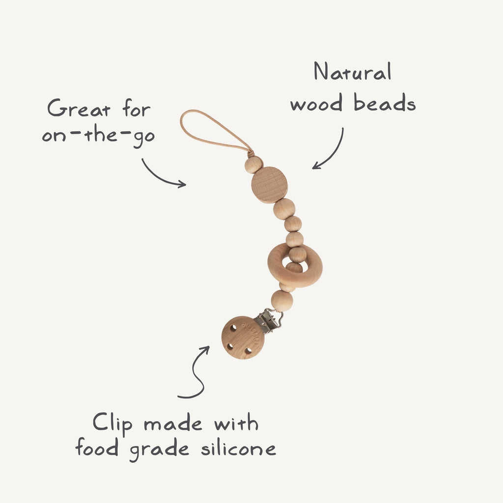 Mushie Pacifier Clip | Mila | Playroom Avenue