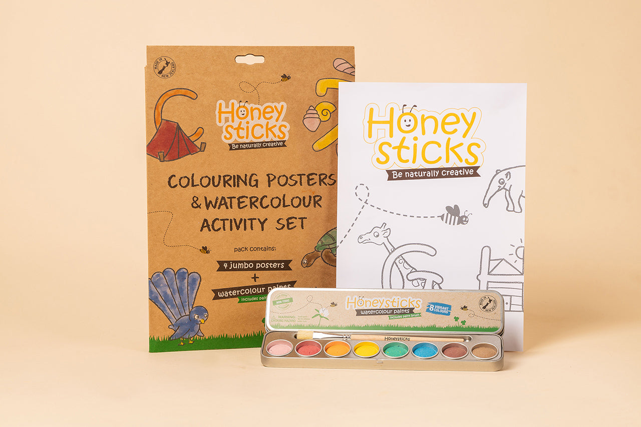 Honeysticks Jumbo Posters and Paints Activity Set | Playroom Avenue