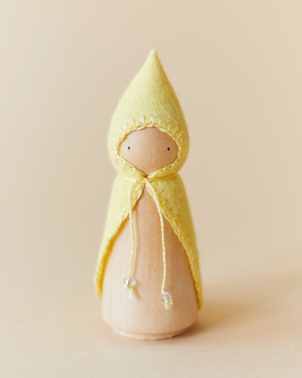 Wonderheart Pastel Yellow Wooden Gnome | Playroom Avenue