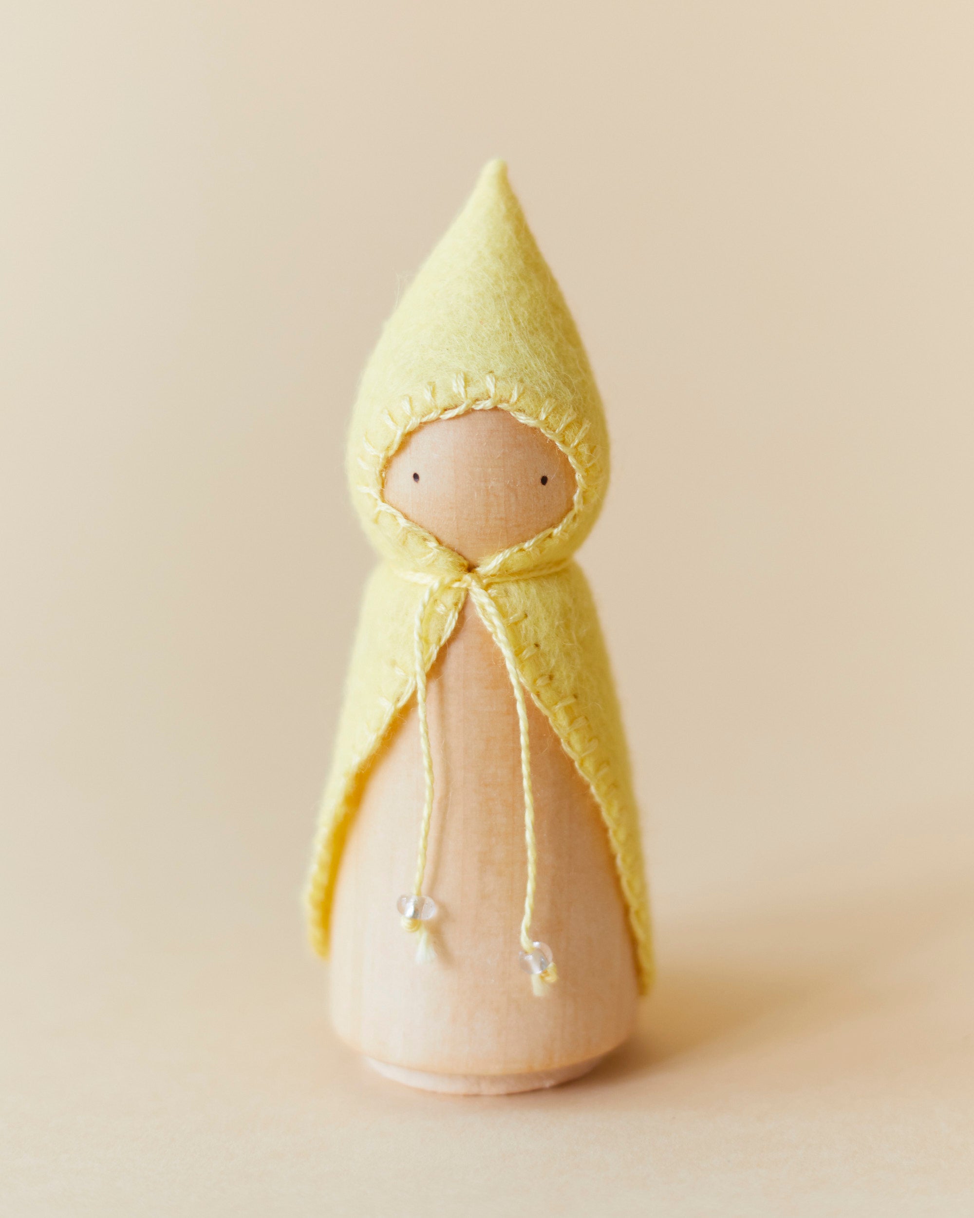 Wonderheart Pastel Yellow Wooden Gnome | Playroom Avenue