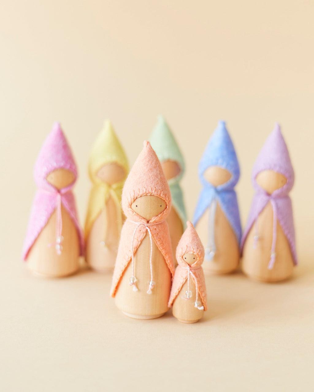Wonderheart Pastel Orange Wooden Gnome | Playroom Avenue