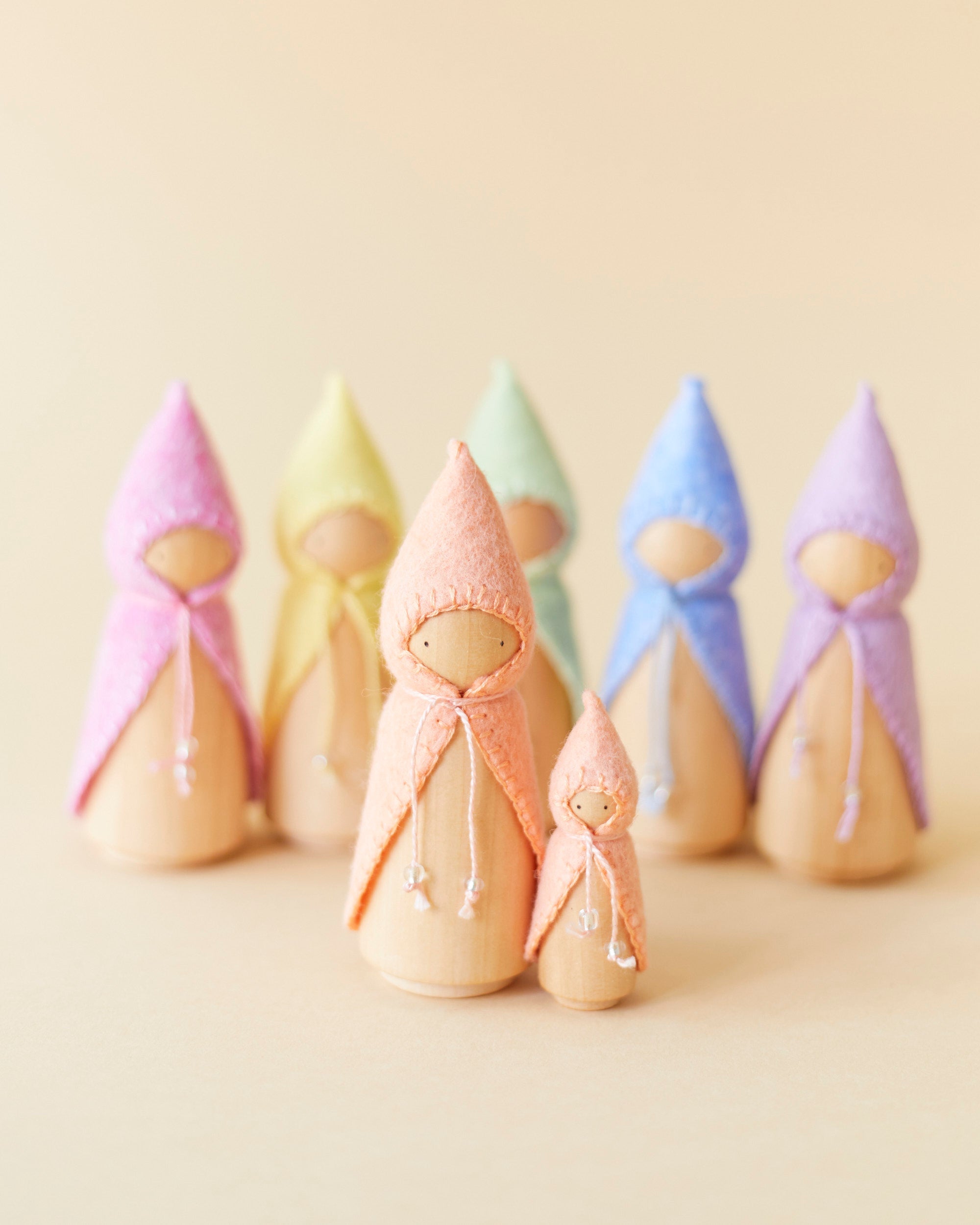 Wonderheart Pastel Orange Wooden Gnome