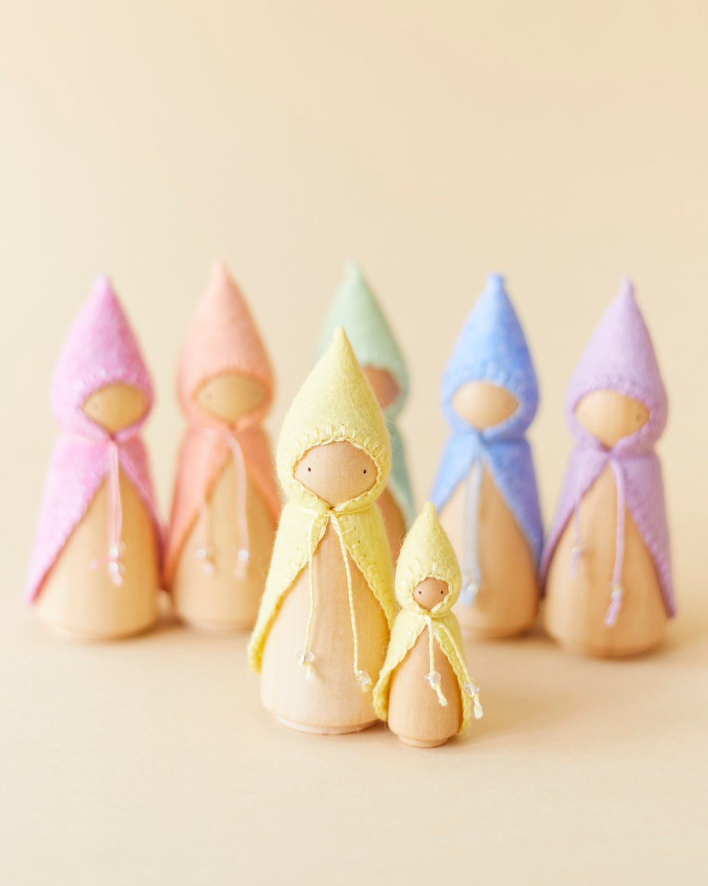 Wonderheart Mini Pastel Yellow Wooden Gnome | Playroom Avenue