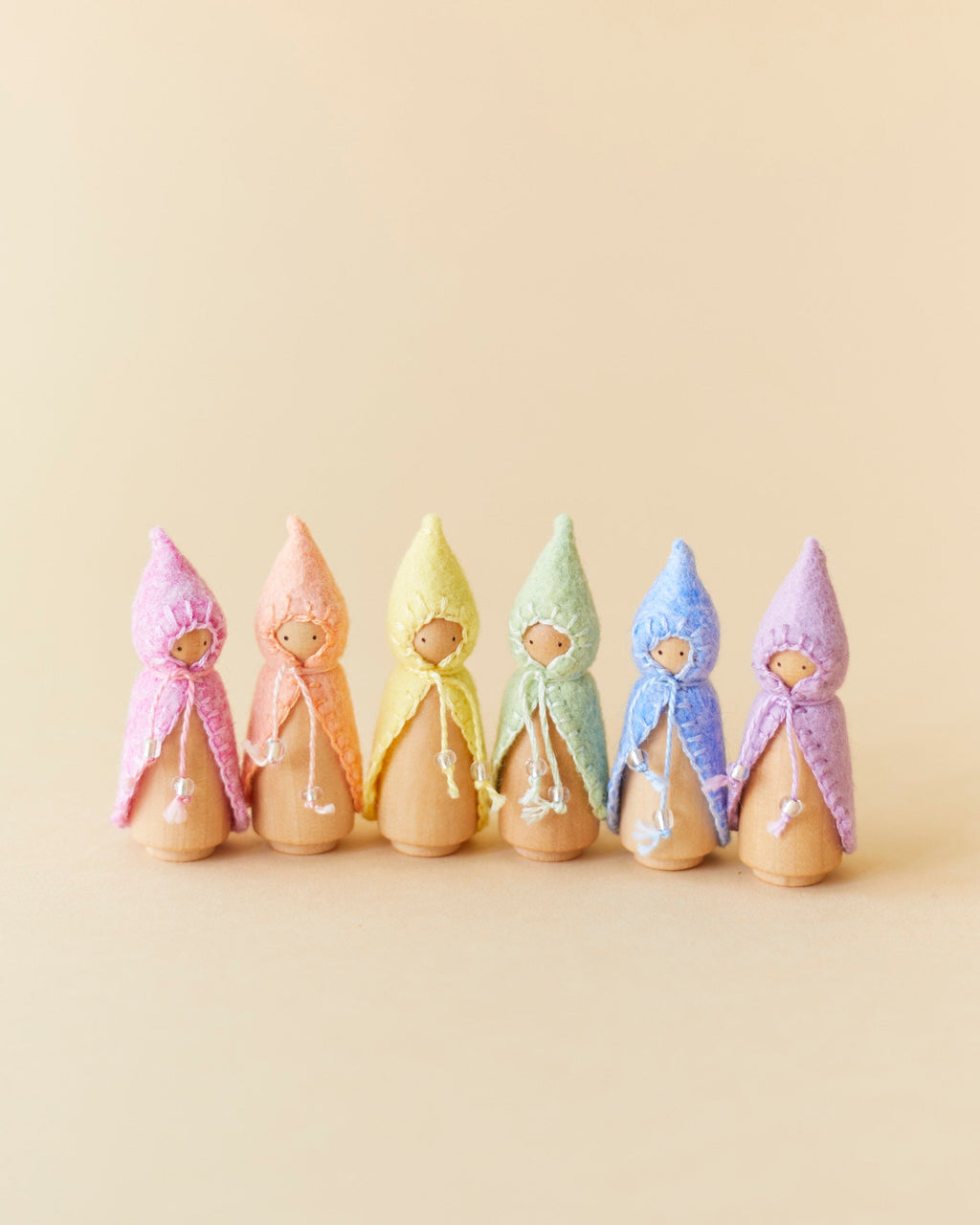 Wonderheart Mini Pastel Orange Wooden Gnome | Playroom Avenue