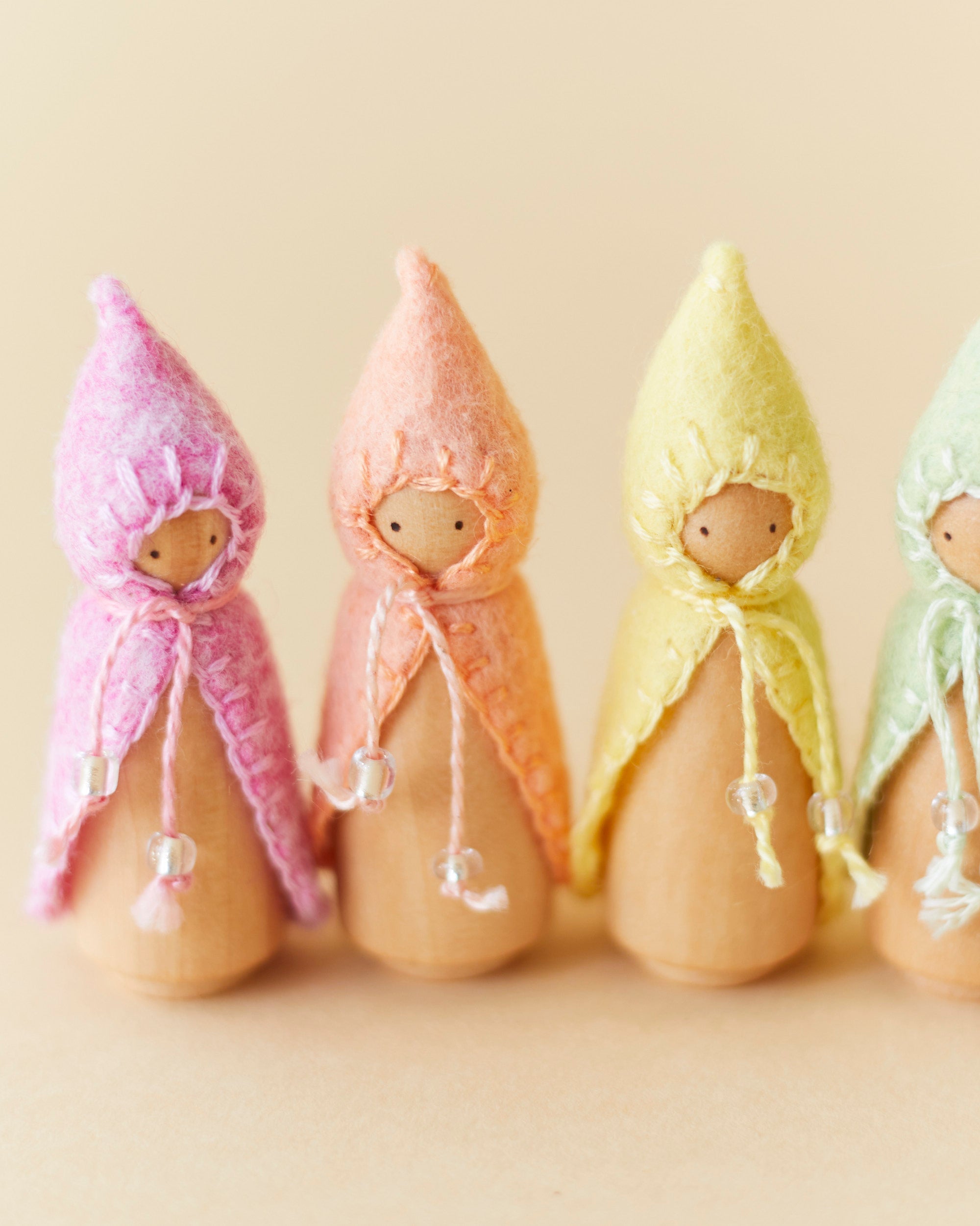Wonderheart Mini Pastel Rainbow Wooden Gnome Set | Playroom Avenue