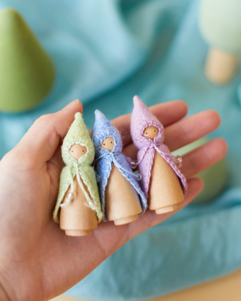 Wonderheart Mini Pastel Blue Wooden Gnome | Playroom Avenue