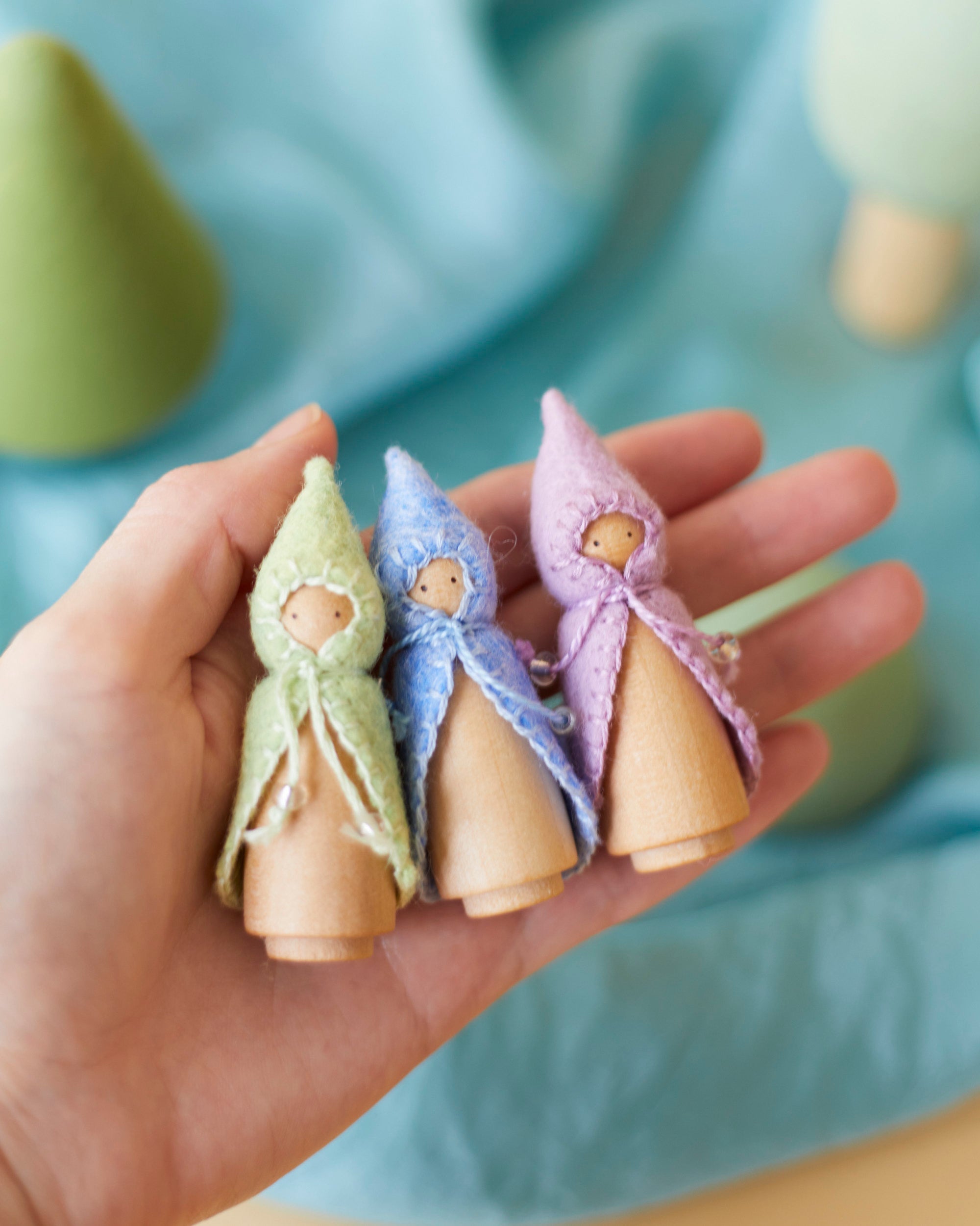 Wonderheart Mini Pastel Rainbow Wooden Gnome Set | Playroom Avenue