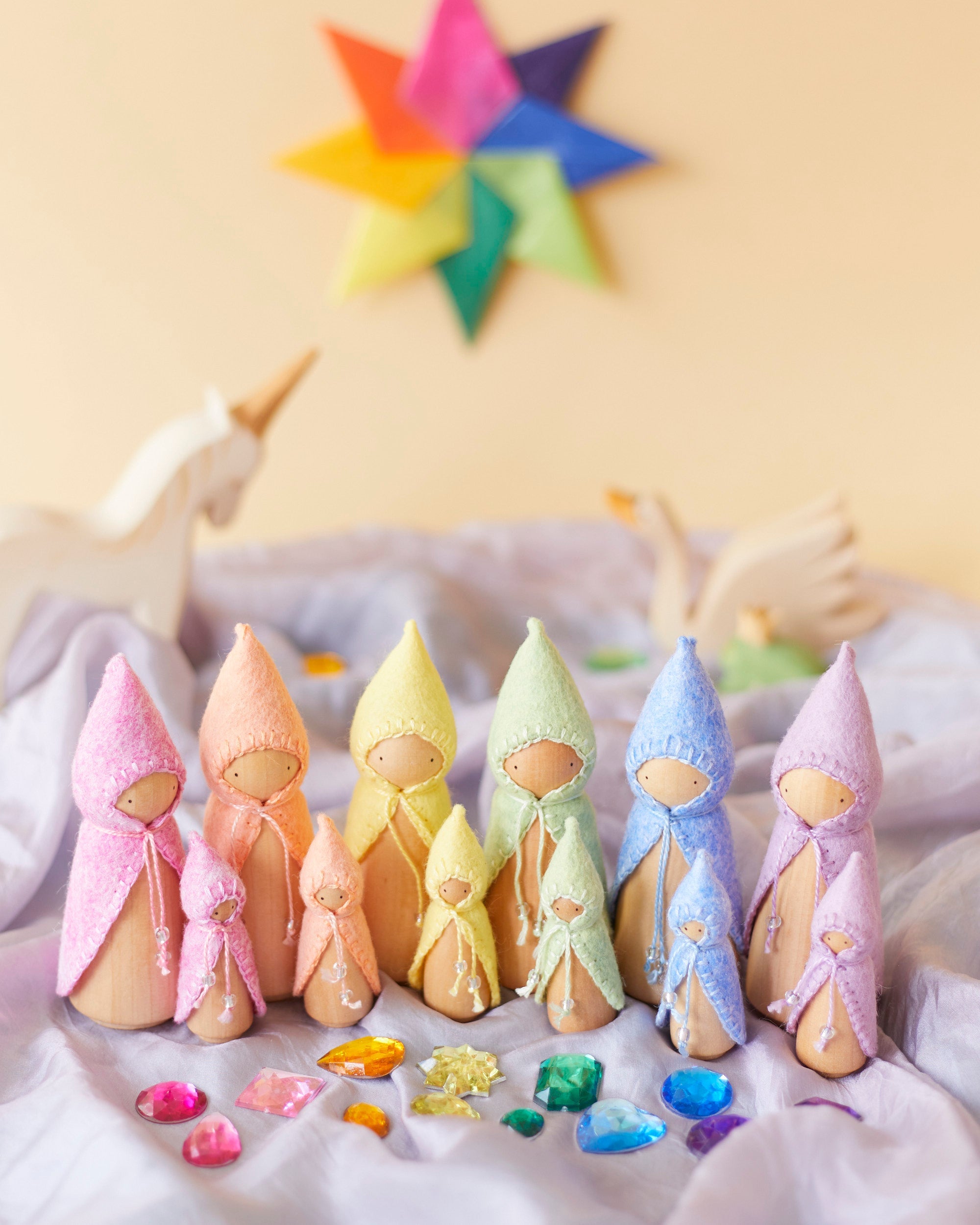 Wonderheart Pastel Yellow Wooden Gnome | Playroom Avenue