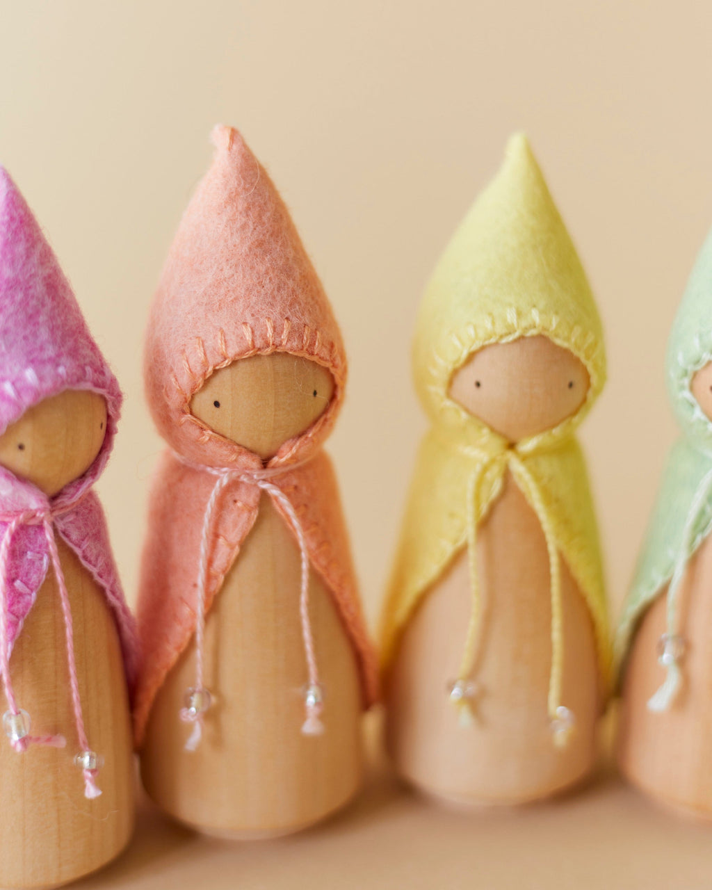 Wonderheart Pastel Orange Wooden Gnome | Playroom Avenue