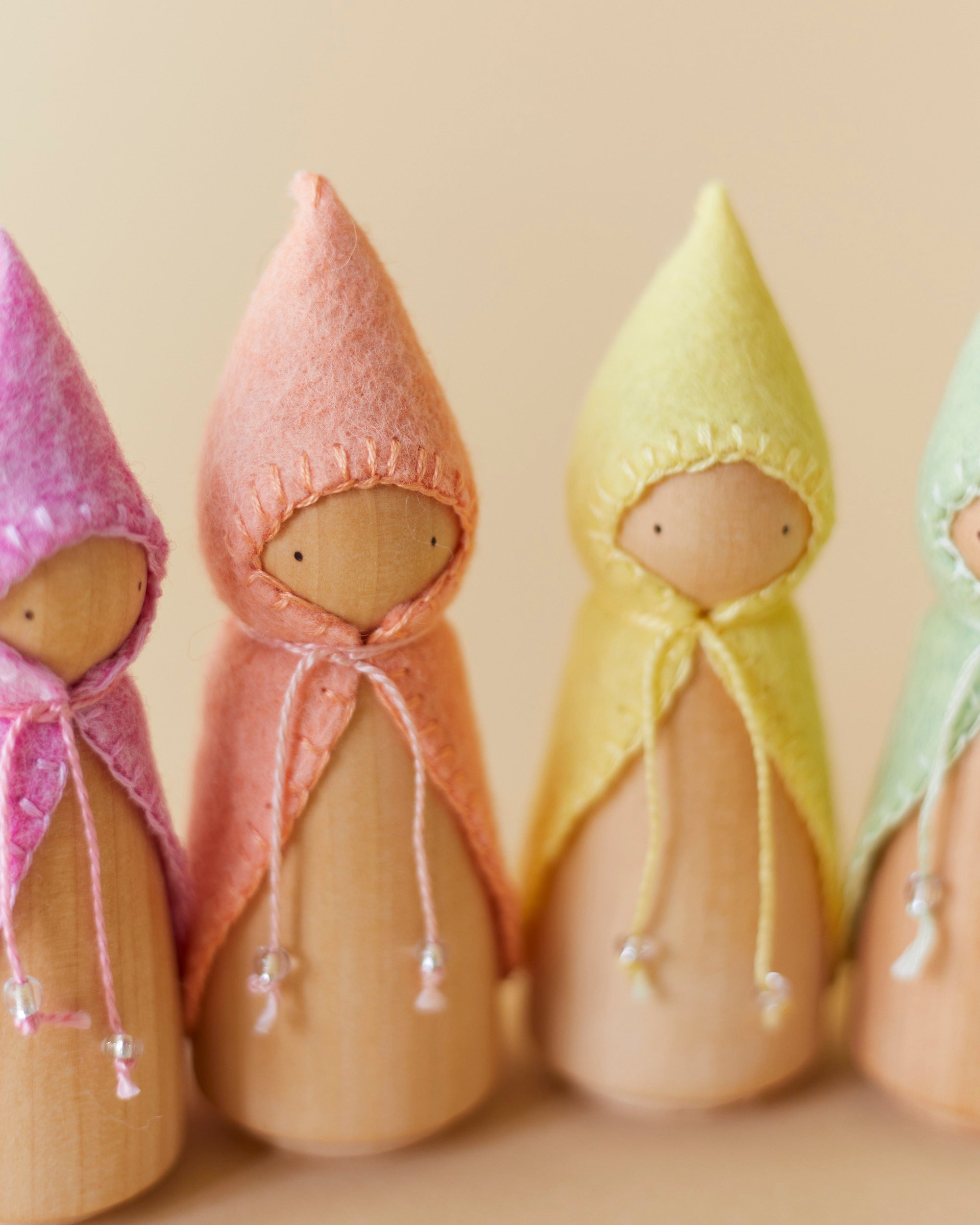 Wonderheart Pastel Orange Wooden Gnome